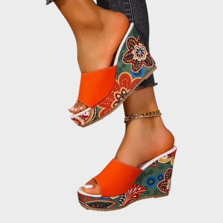 Emily & Isabella Brooks | Velvet Wedge Sandal