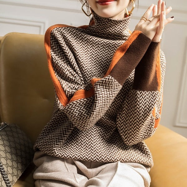 Emily & Isabella Brooks | Herringbone Turtleneck