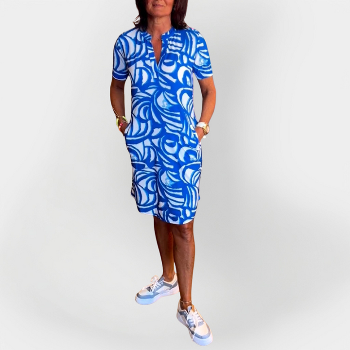 Emily & Isabella Brooks | Midi Dress, Pattern, Short Sleeves