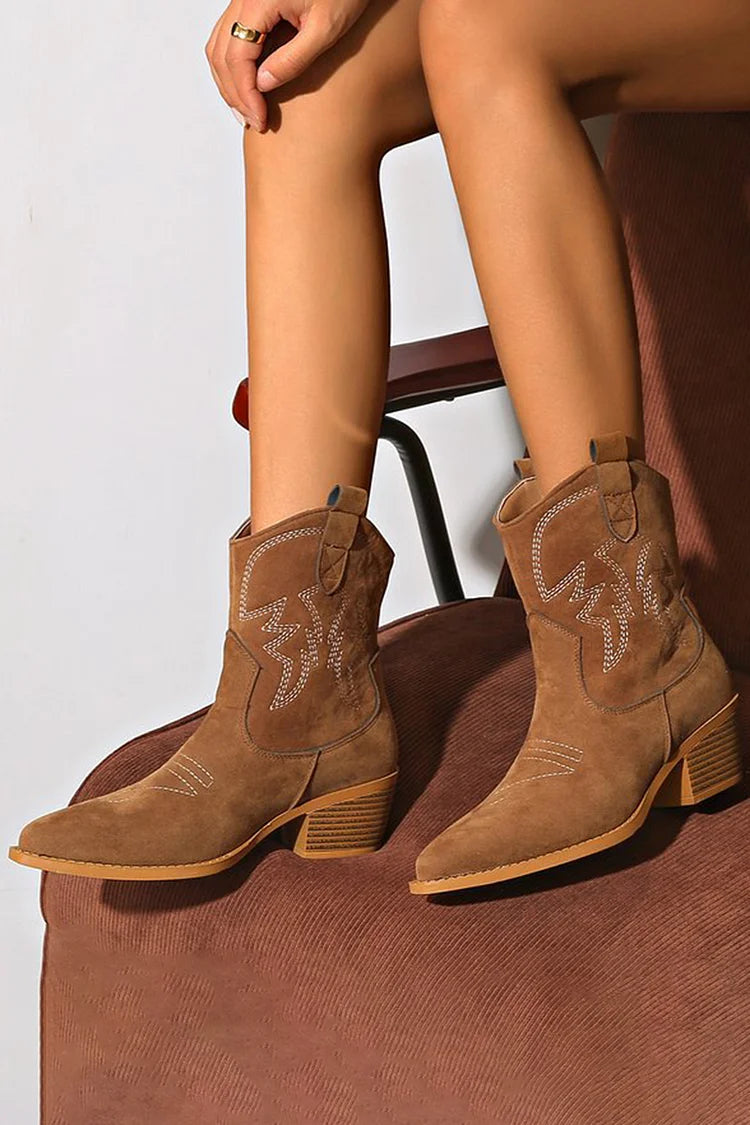 Emily & Isabella Brooks | Pointed Western Ankle Boot
