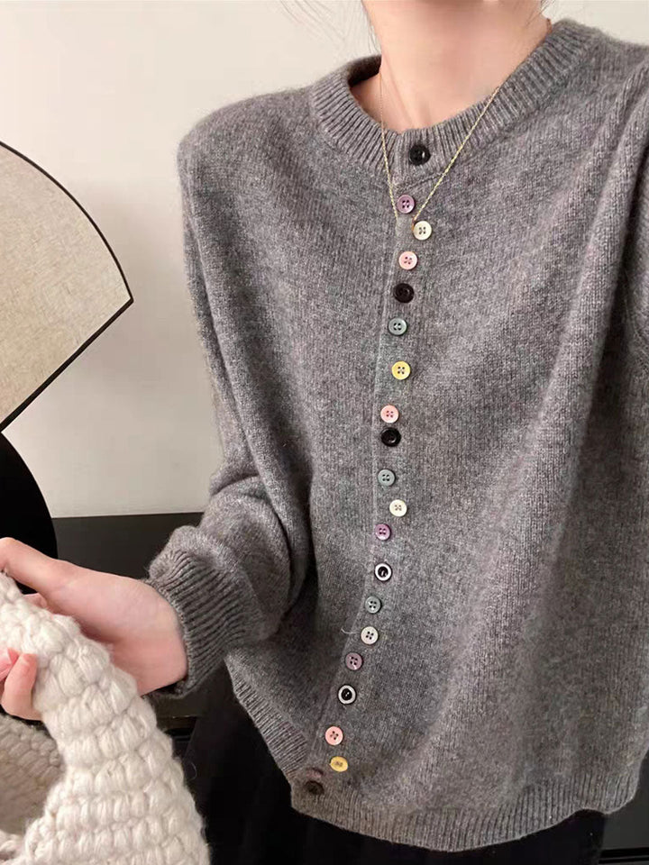 Emily & Isabella Brooks | Elegant Buttoned Knit Cardigan