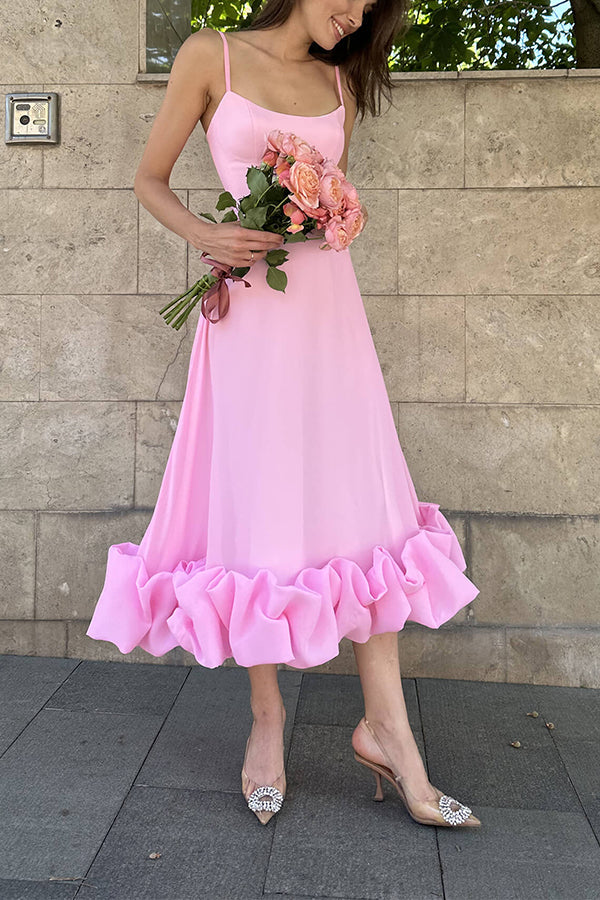 Emily & Isabella Brooks | Flounce Bustier Midi Dress