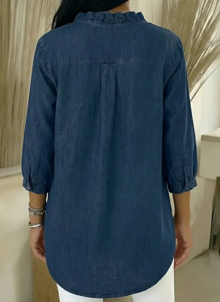Emily & Isabella Brooks | Casual Denim Shirt, V Neck