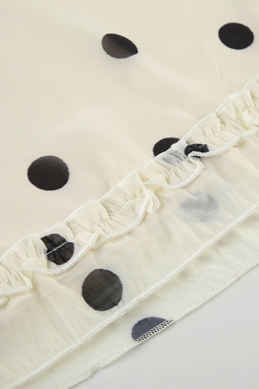 Emily & Isabella Brooks | Ruffled Polka Dot A-Line Midi Skirt