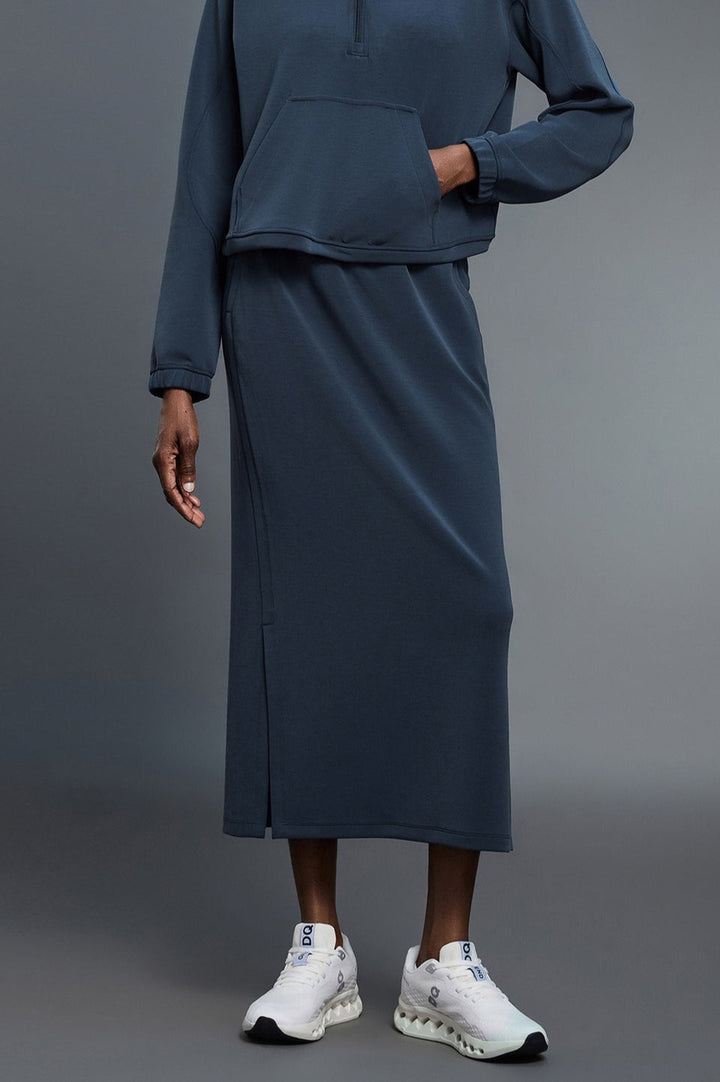 Emily & Isabella Brooks | High Waist Split Straight Midi Skirt