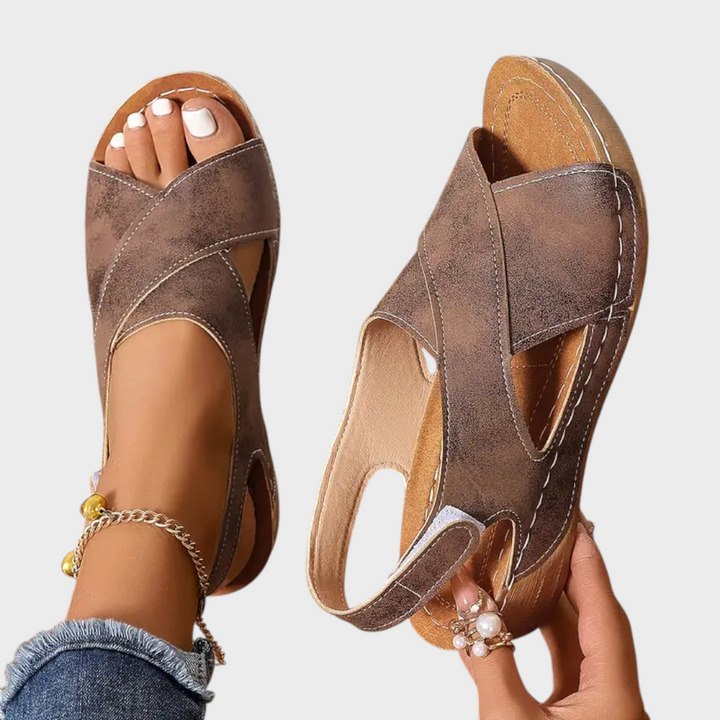 Emily & Isabella Brooks | Women's Solid Color Summer Wedge Sandals