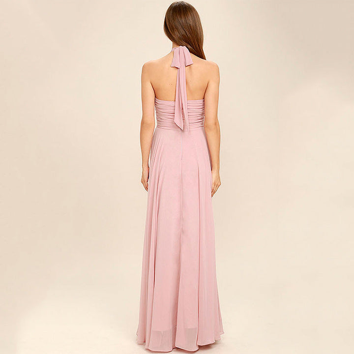 Emily & Isabella Brooks | Chiffon Halter Neck Cocktail Dress