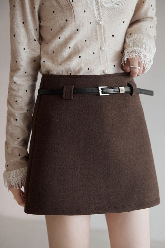 Emily & Isabella Brooks | Solid Tartan Textured Skirt
