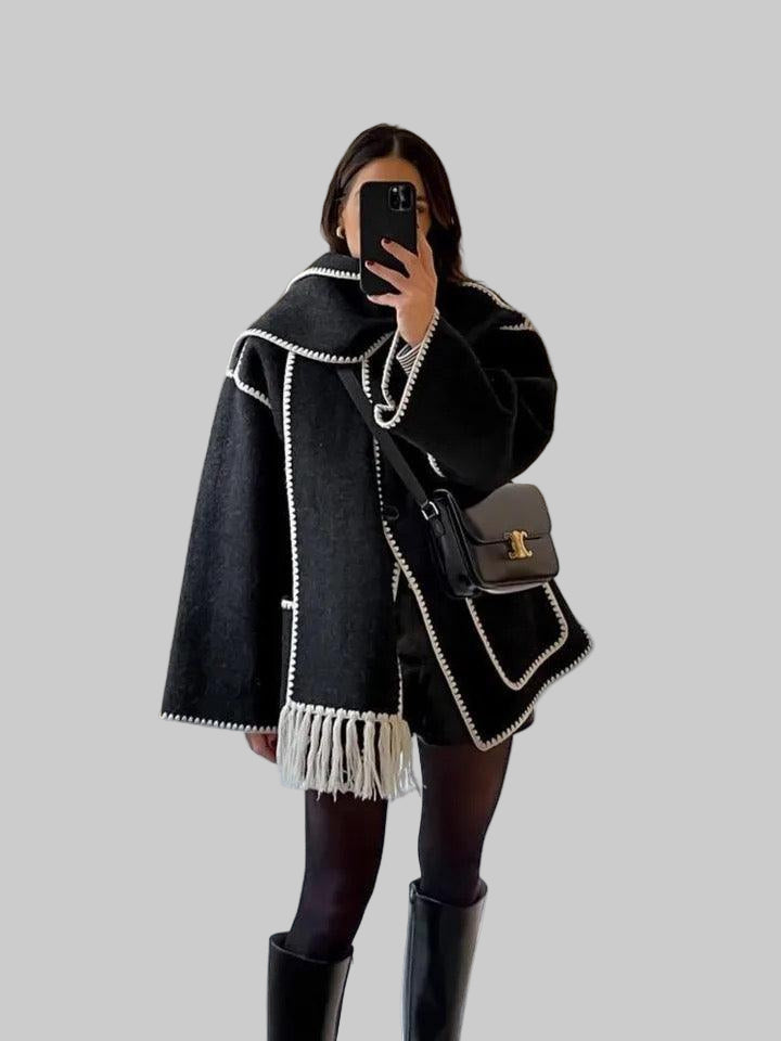 Emily & Isabella Brooks | Large Wool Jacket with Scarf