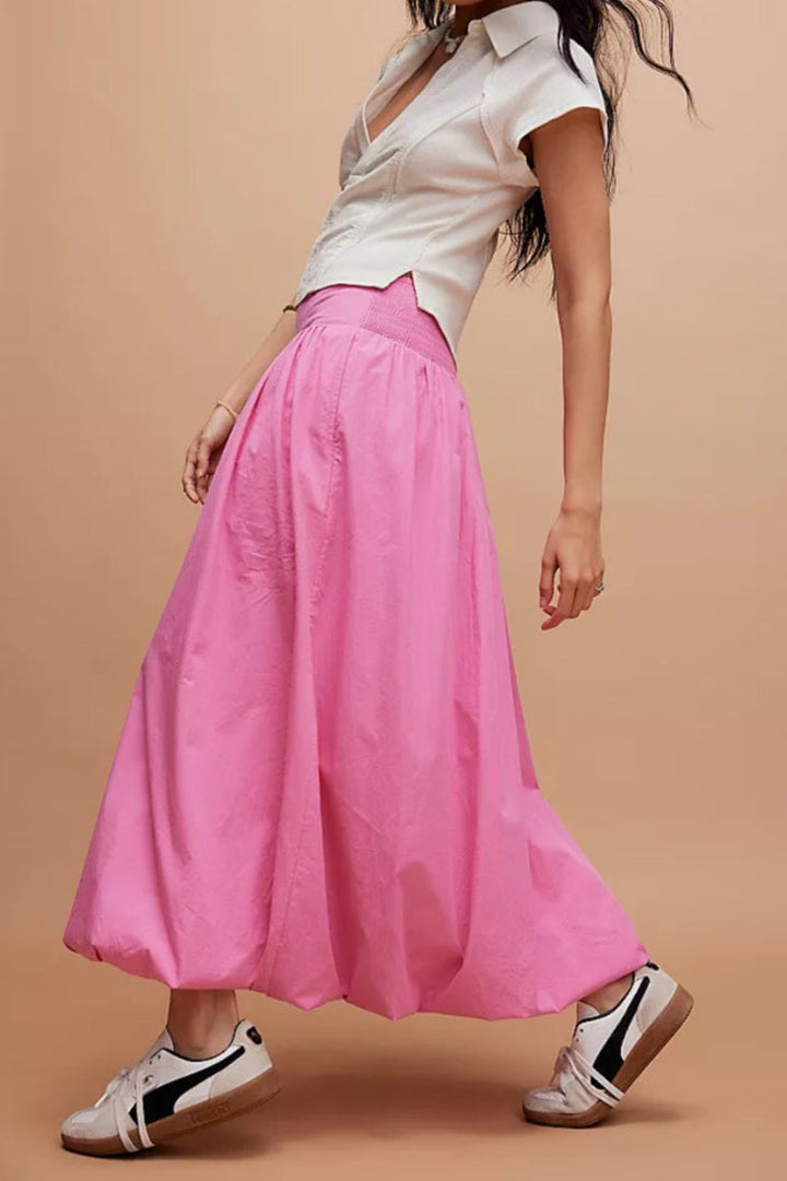 Emily & Isabella Brooks | Pocket Smocked Elastic Waist Lantern Skirt