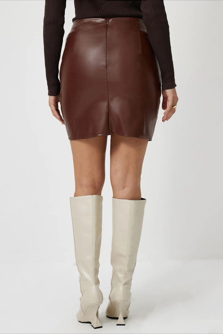 Emily & Isabella Brooks | PU Leather A-Line Mini Skirt