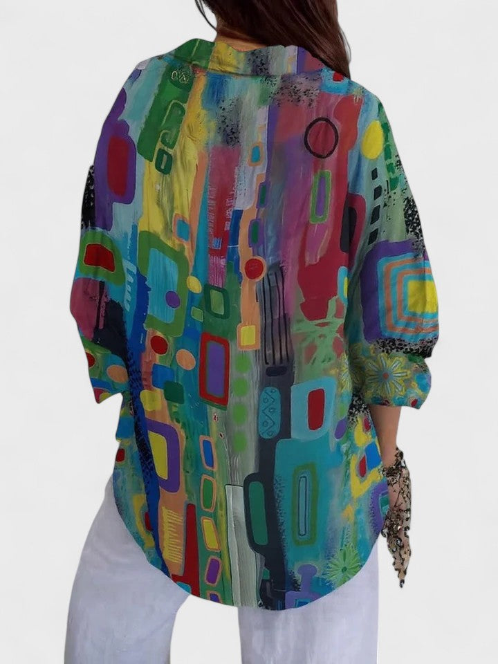 Emily & Isabella Brooks | Elegant Geometric Pattern Blouse