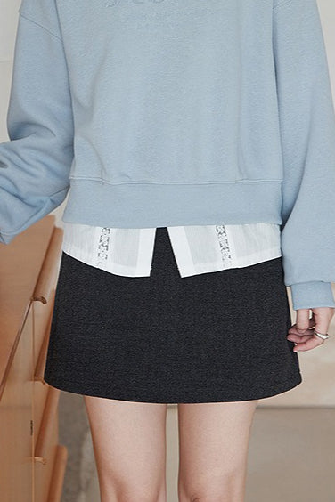 Emily & Isabella Brooks | Solid Tartan Textured Skirt