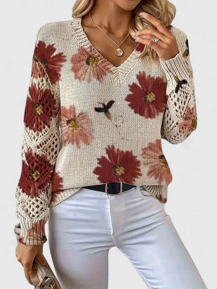 Emily & Isabella Brooks | Floral Knit Sweater