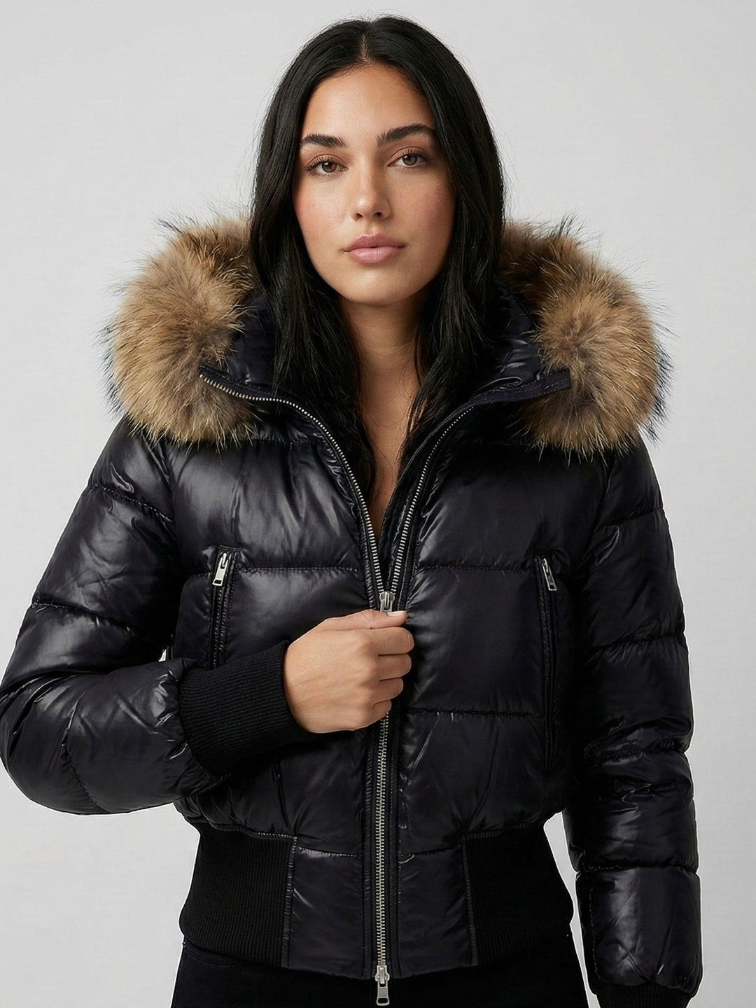 Emily & Isabella Brooks | Faux Fur Hooded Puffer Jacket
