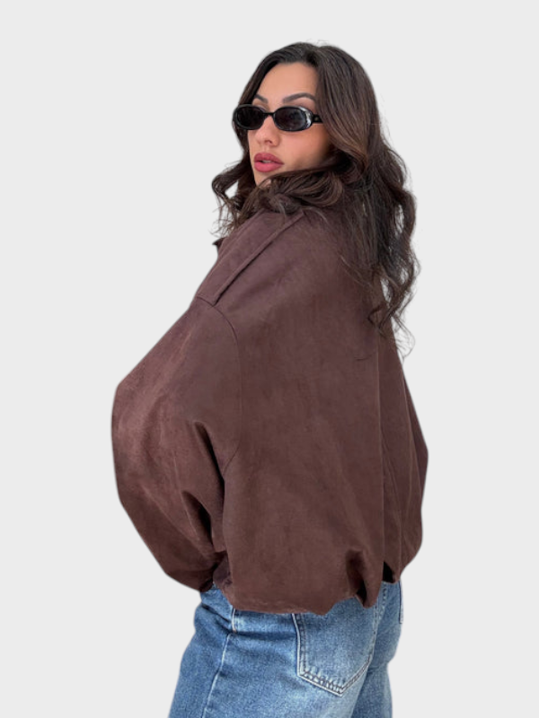 Emily & Isabella Brooks | Suede bomber jacket