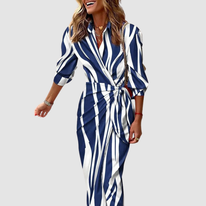Emily & Isabella Brooks | Elegant Striped Dress