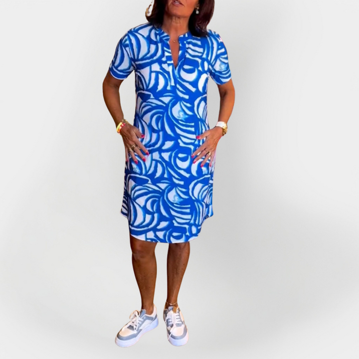 Emily & Isabella Brooks | Midi Dress, Pattern, Short Sleeves