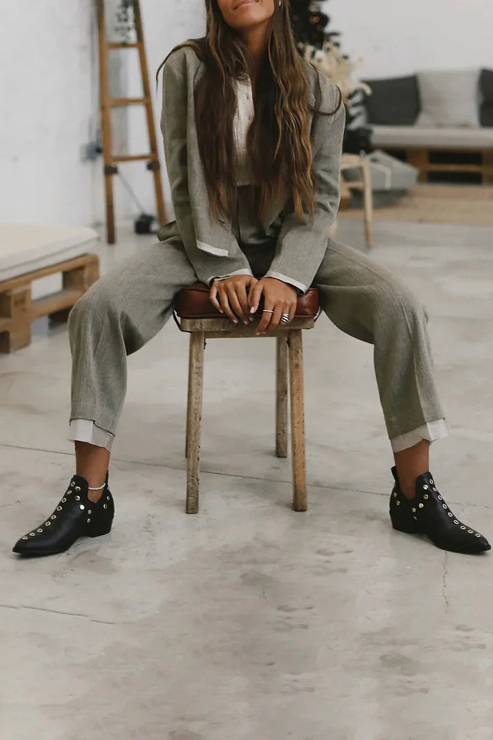Emily & Isabella Brooks | Pointed Studded Ankle Boot