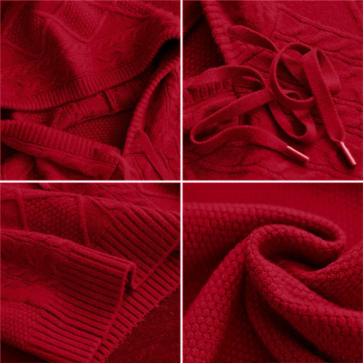 Emily & Isabella Brooks | Cable Knit Hoodie Sweater