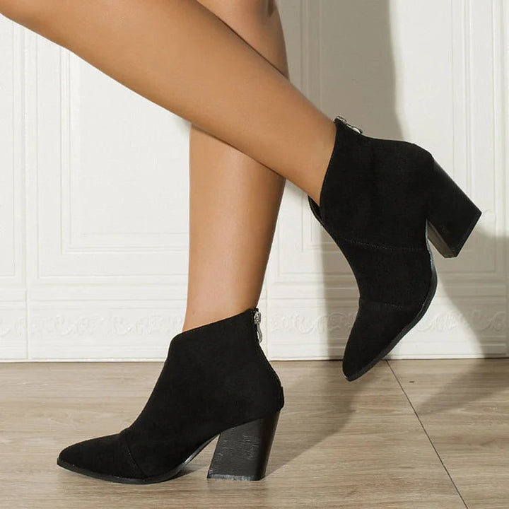 Emily & Isabella Brooks | Pointed Ankle Boot in Black