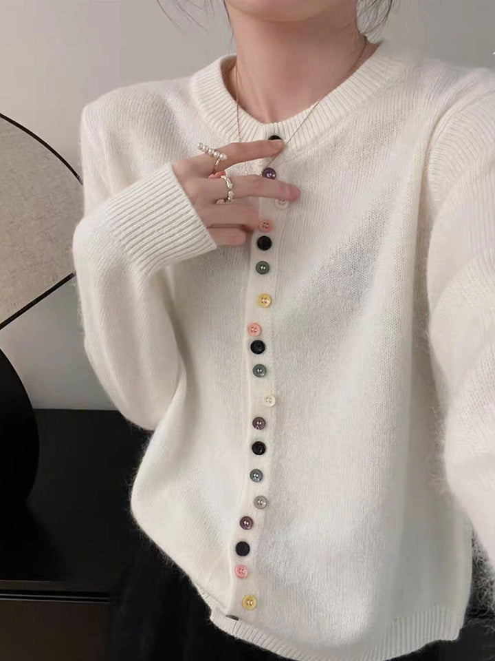 Emily & Isabella Brooks | Elegant Buttoned Knit Cardigan