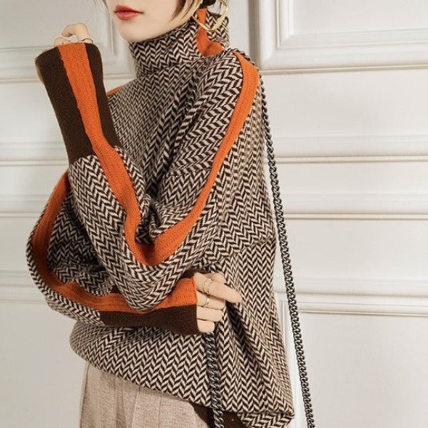 Emily & Isabella Brooks | Herringbone Turtleneck