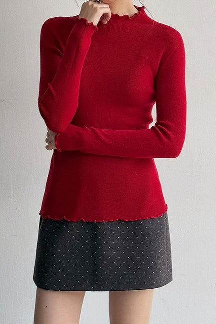 Emily & Isabella Brooks | Polka Dot Wool A-Line Skirt