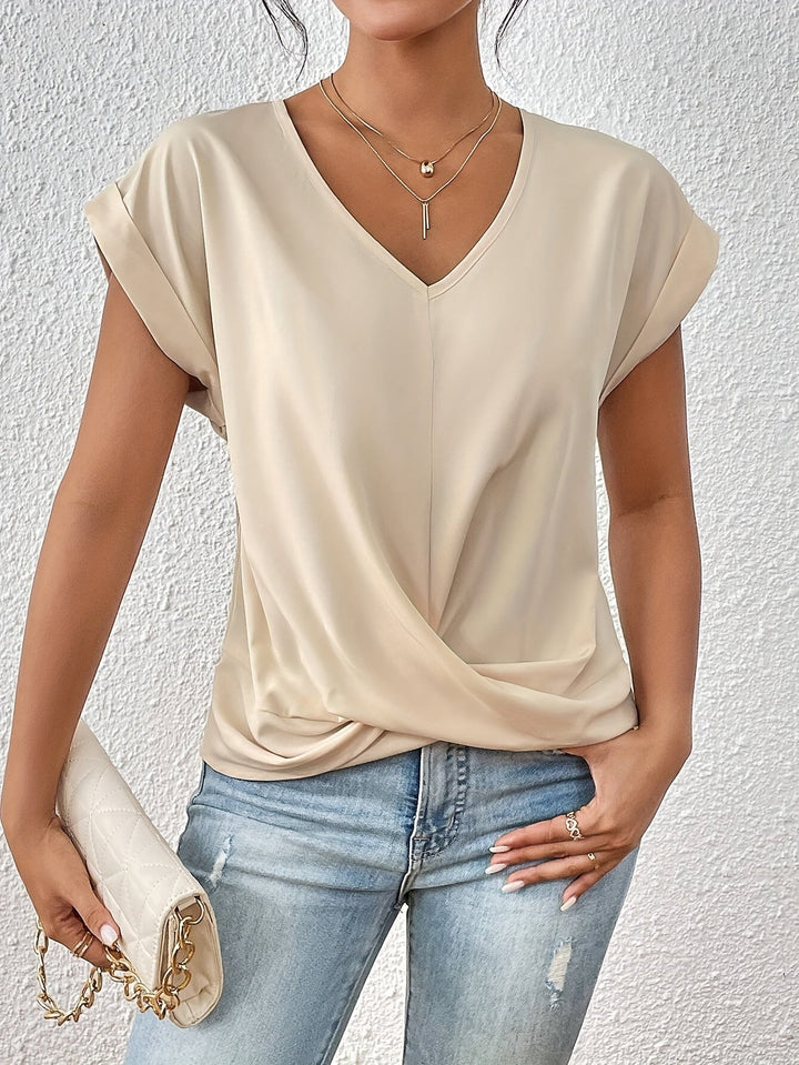 Emily & Isabella Brooks | Sweetheart Neckline Casual T-Shirt