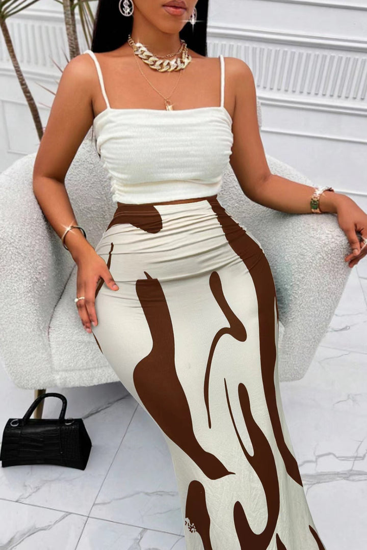 Emily & Isabella Brooks | Zebra Print High Waist Maxi Skirt