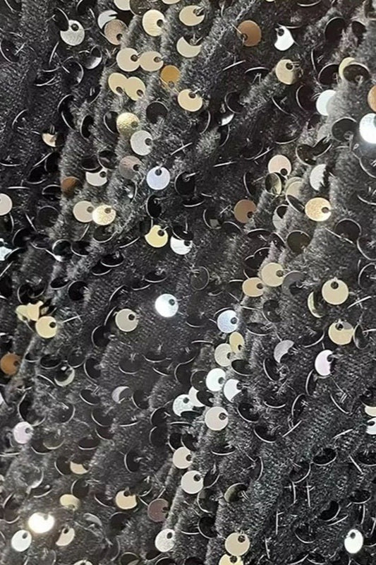 Emily & Isabella Brooks | Black Sequin Midi Skirt