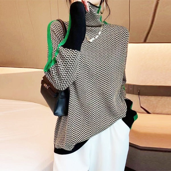 Emily & Isabella Brooks | Herringbone Turtleneck