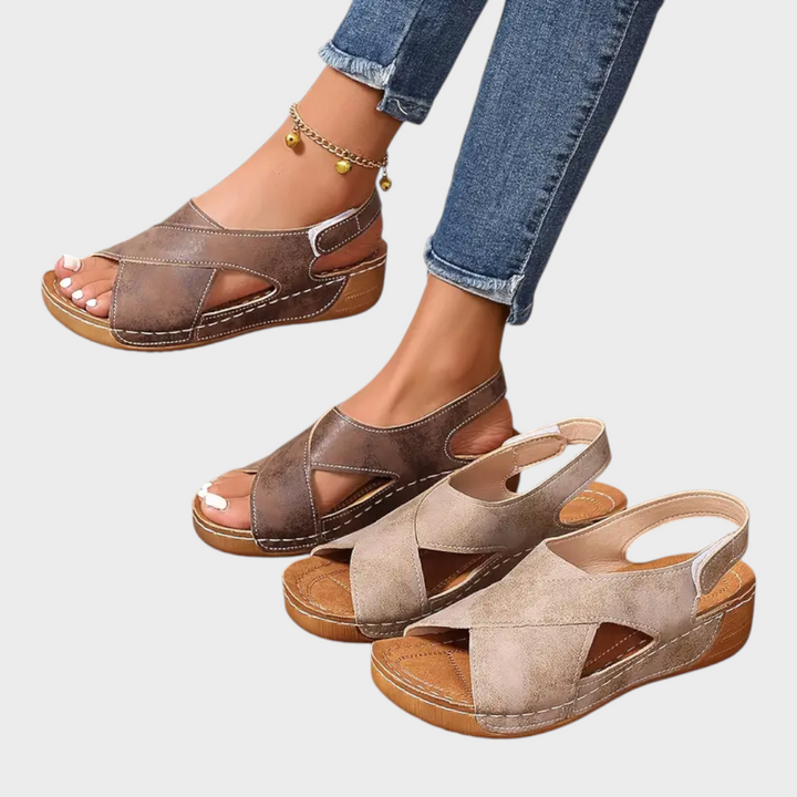 Emily & Isabella Brooks | Women's Solid Color Summer Wedge Sandals