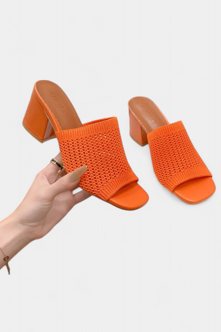 Emily & Isabella Brooks | Square Mesh Heel Sandals