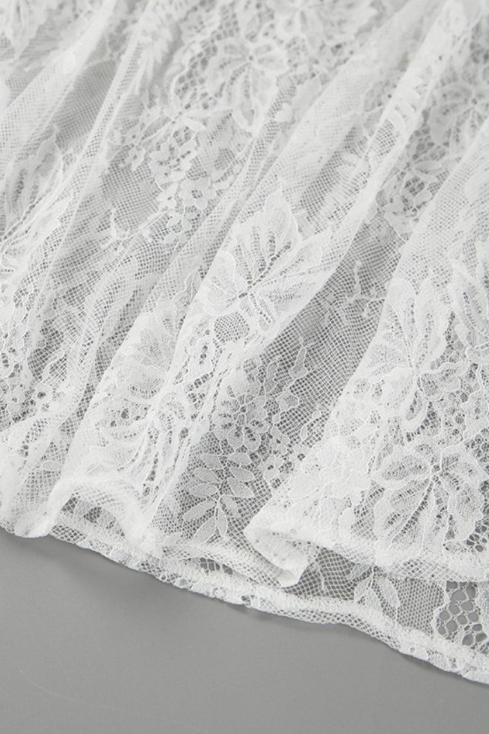 Emily & Isabella Brooks | Sheer Brocade Lace Jacquard Maxi Skirt