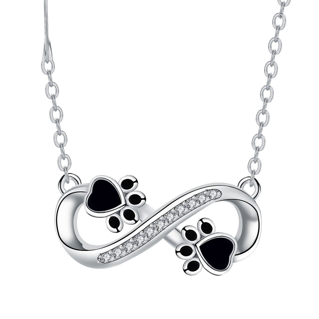 Emily & Isabella Brooks | Paw Print Necklace with Zirconia