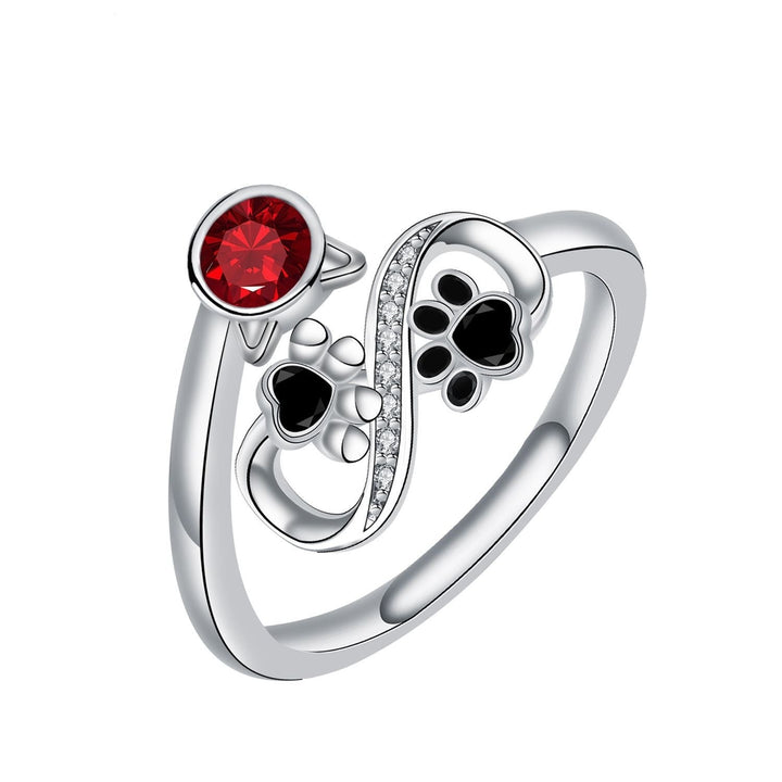 Emily & Isabella Brooks | Adjustable Ring with Red Gemstone