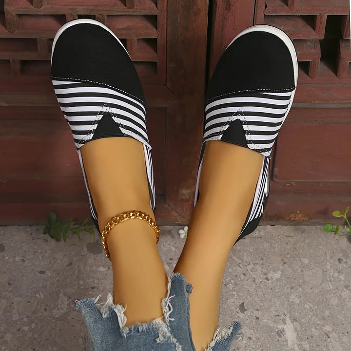Emily & Isabella Brooks | Comfortable Striped Slip-On Sneakers