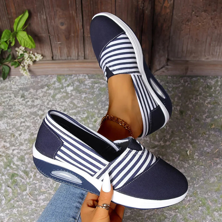 Emily & Isabella Brooks | Comfortable Striped Slip-On Sneakers