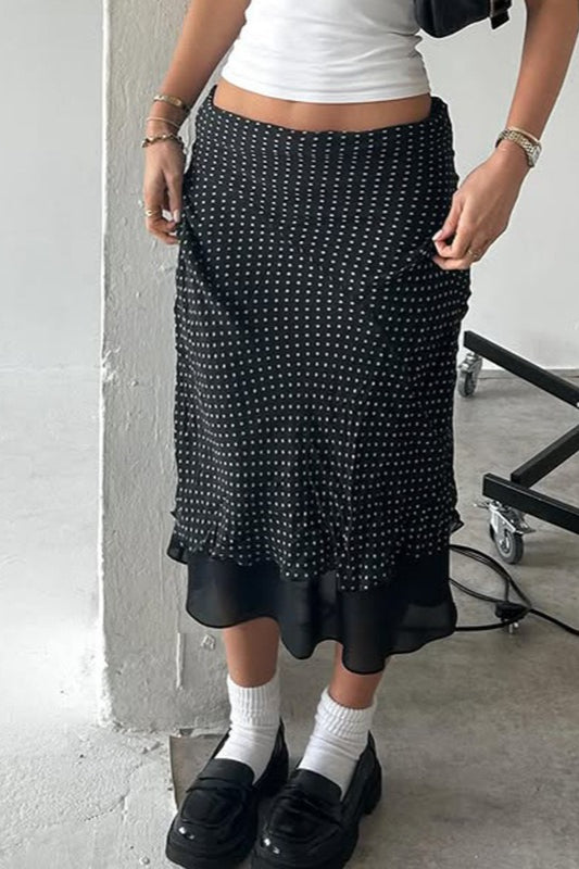 Emily & Isabella Brooks | Polka Dot A-Line Midi Skirt