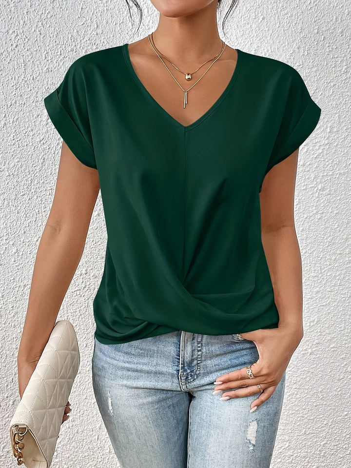 Emily & Isabella Brooks | Sweetheart Neckline Casual T-Shirt