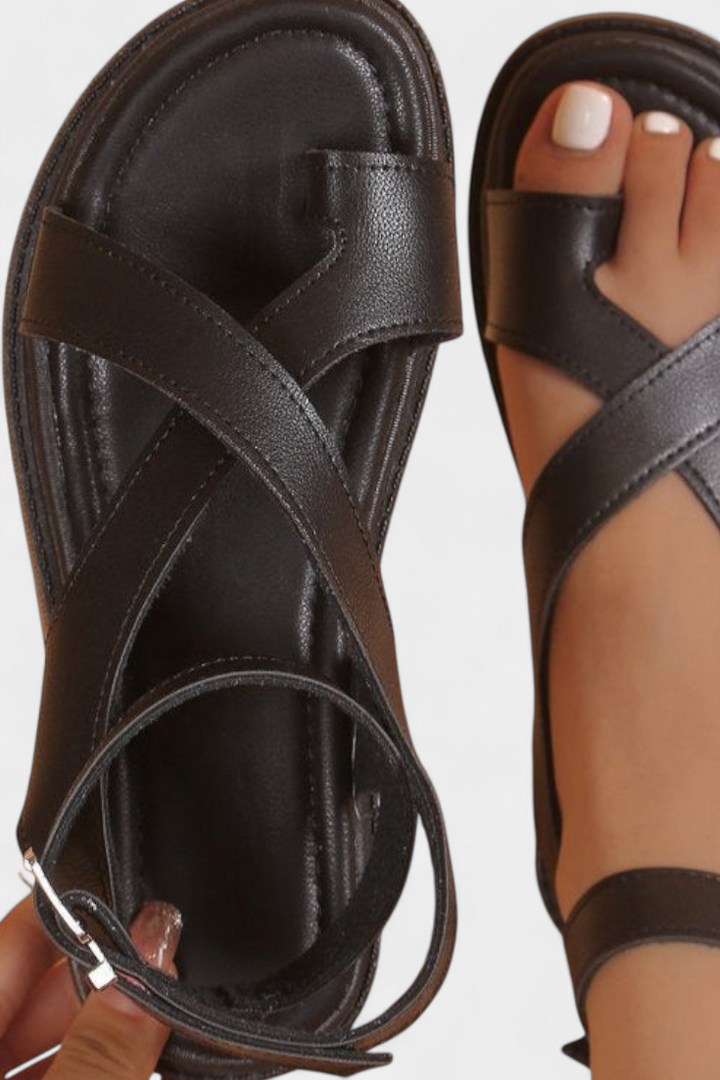 Emily & Isabella Brooks | Women's Platform Sandals with Synthetic Cross Straps