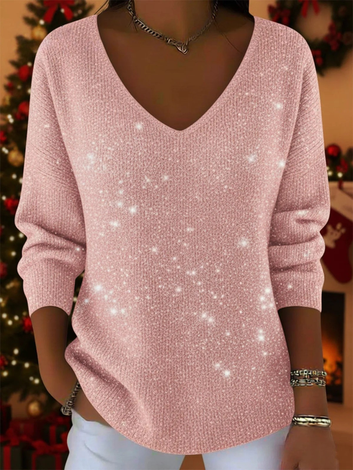 Emily & Isabella Brooks | V-Neck Festive Jumper