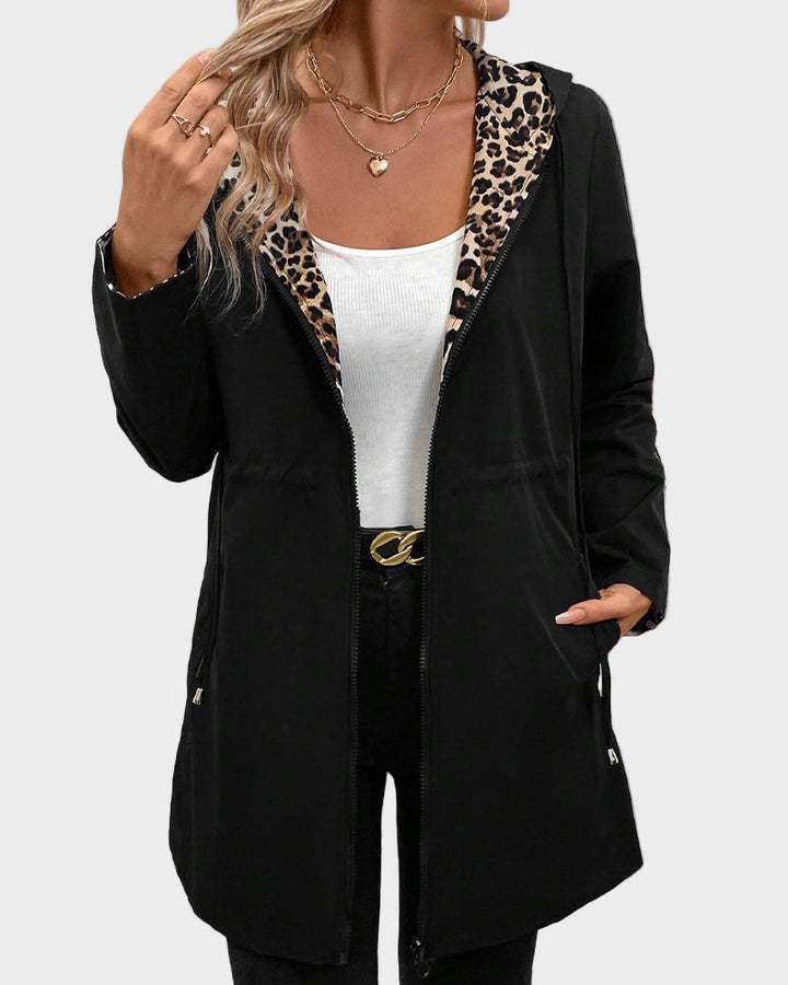 Emily & Isabella Brooks | Reversible Jacket with Hat, Leopard Pattern