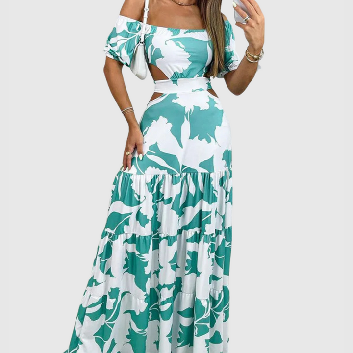 Emily & Isabella Brooks | Irregular Grain Cut-Out Midi Dress