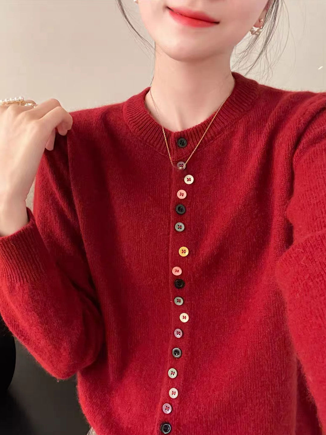 Emily & Isabella Brooks | Elegant Buttoned Knit Cardigan