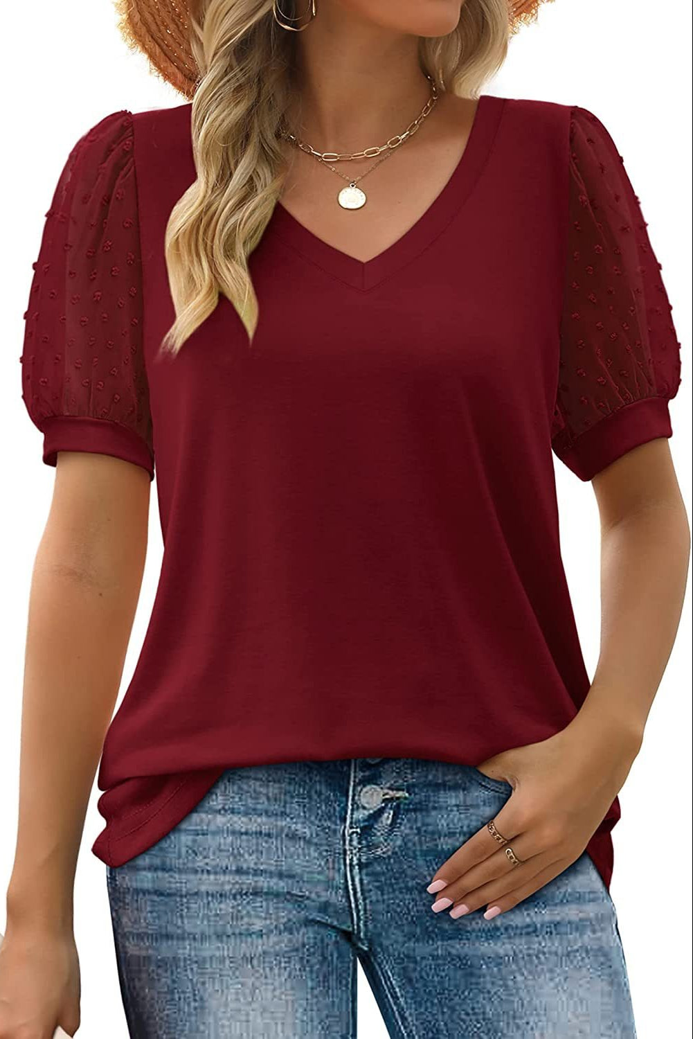 Emily & Isabella Brooks | Sleek V-Neck Blouse