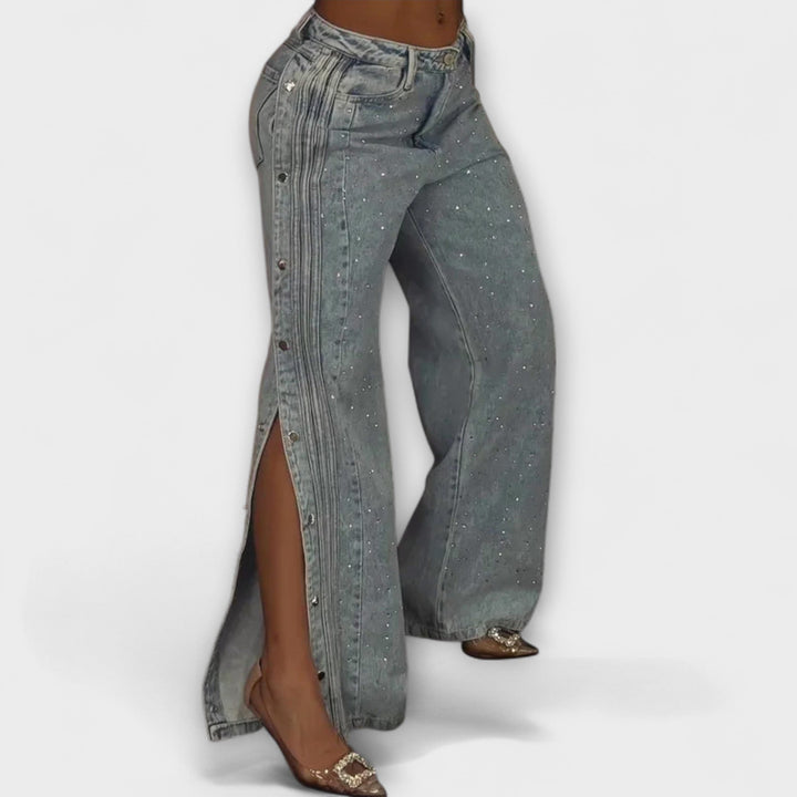 Emily & Isabella Brooks | Jeans with Rhinestone Decoration