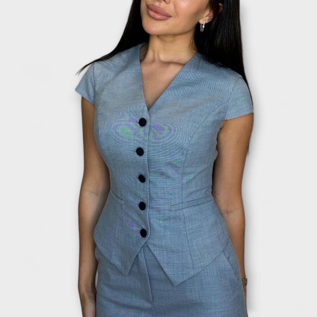 Emily & Isabella Brooks | V-Neck Top and Pants Set