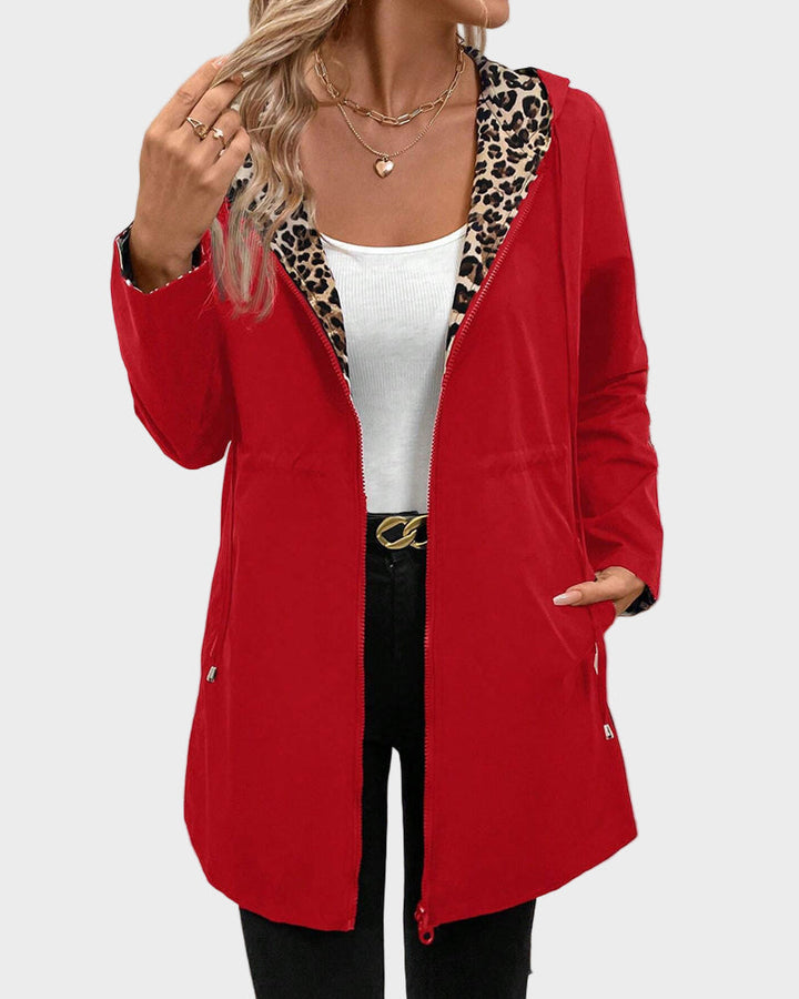 Emily & Isabella Brooks | Reversible Jacket with Hat, Leopard Pattern